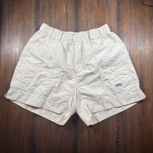 Men's Aftco 36 Light Khaki Cream Lightweight Fishing Shorts 5" Inseam